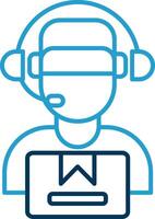 Delivery Courier Line Blue Two Color Icon vector