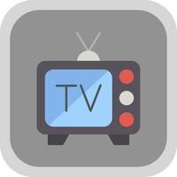 Tv Flat Round Corner Icon vector