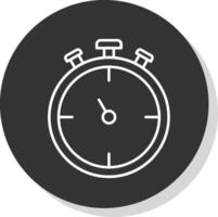 Stopwatch Line Grey Circle Icon vector