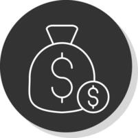 Investment Line Grey Circle Icon vector