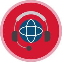 Worldwide Support Flat Multi Circle Icon vector