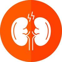 Kidney Glyph Red Circle Icon vector