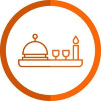 Dinner Line Orange Circle Icon vector