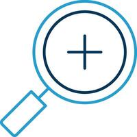 Zoom In Line Blue Two Color Icon vector