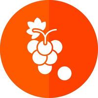 Grapes Glyph Red Circle Icon vector