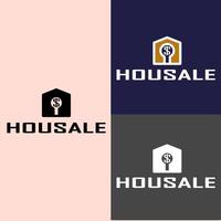 House Symbol Geometric Linear Style isolated on Double Background. Usable for Real Estate, Construction, Architecture and Building Logos. Flat Logo Design Template Element. vector