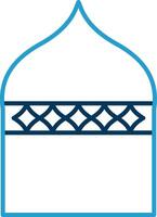 Islamic Architecture Line Blue Two Color Icon vector