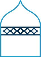 Islamic Architecture Line Blue Two Color Icon vector