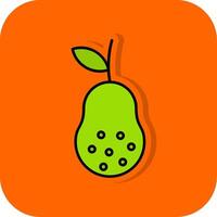 Pear Filled Orange background Icon vector