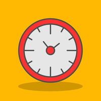 Clock Time Filled Shadow Icon vector