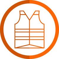 Vest Line Orange Circle Icon vector