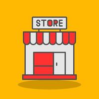 Store Filled Shadow Icon vector