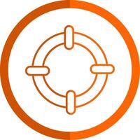 Goal Line Orange Circle Icon vector