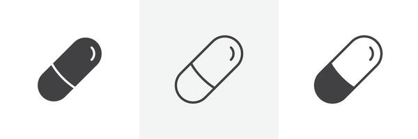 Capsule icon set vector