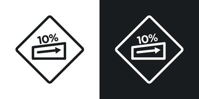 Steep slope ahead sign set vector