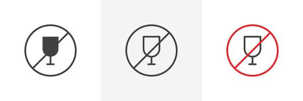 No wine sign set vector