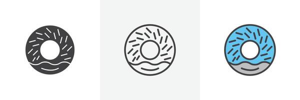 Doughnut icon set vector