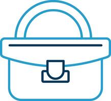 Handbag Line Blue Two Color Icon vector