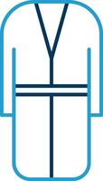 Bath Robe Line Blue Two Color Icon vector