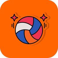 Volleyball Filled Orange background Icon vector