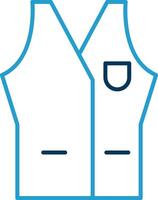 Vest Line Blue Two Color Icon vector