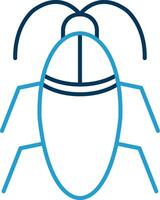 Cockroach Line Blue Two Color Icon vector