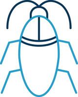 Cockroach Line Blue Two Color Icon vector