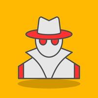 Spy Filled Shadow Icon vector