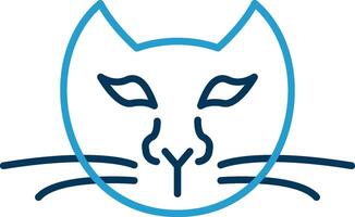 Cat Line Blue Two Color Icon vector