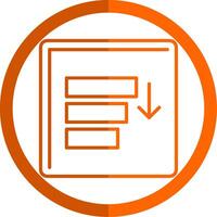 Sort Line Orange Circle Icon vector