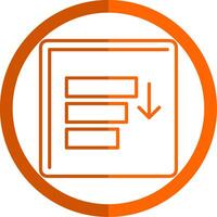 Sort Line Orange Circle Icon vector