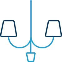 Lamp Line Blue Two Color Icon vector