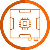 Motherboard Line Orange Circle Icon vector