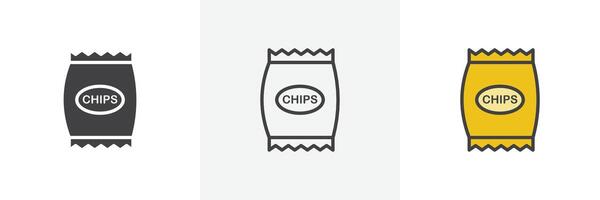 papas fritas icono conjunto vector