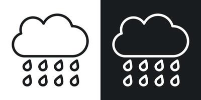 Rainy icon set vector