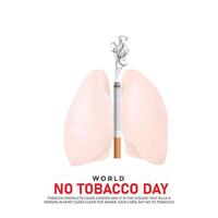 World No-Tobacco Day. World No-Tobacco Day creative ads design May 31. , 3D illustration vector