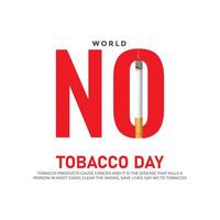 mundo sin tabaco día. mundo sin tabaco día creativo anuncios diseño mayo 31 , 3d ilustración vector