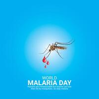 mundo malaria día. mundo malaria día, abril 25, creativo anuncios diseño, , 3d ilustración vector