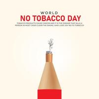 World No-Tobacco Day. World No-Tobacco Day creative ads design May 31. , 3D illustration vector