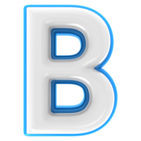 B 3d Text Render png