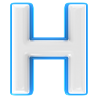 H 3d Text Render png