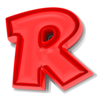 Red R 3d Text Render png