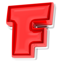 Red F 3d Text Render png