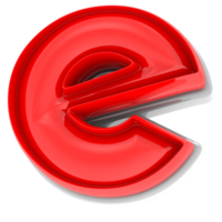 Red E 3d Text Render png