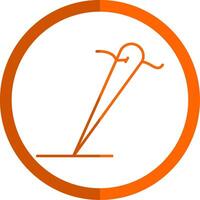 Needles Line Orange Circle Icon vector