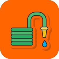 Garden Hose Filled Orange background Icon vector