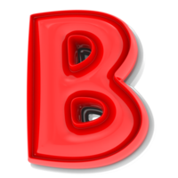 vermelho b 3d texto render png