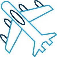 Jet Plane Line Blue Two Color Icon vector