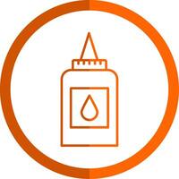 Liquid Glue Line Orange Circle Icon vector