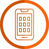 Mobile Line Orange Circle Icon vector